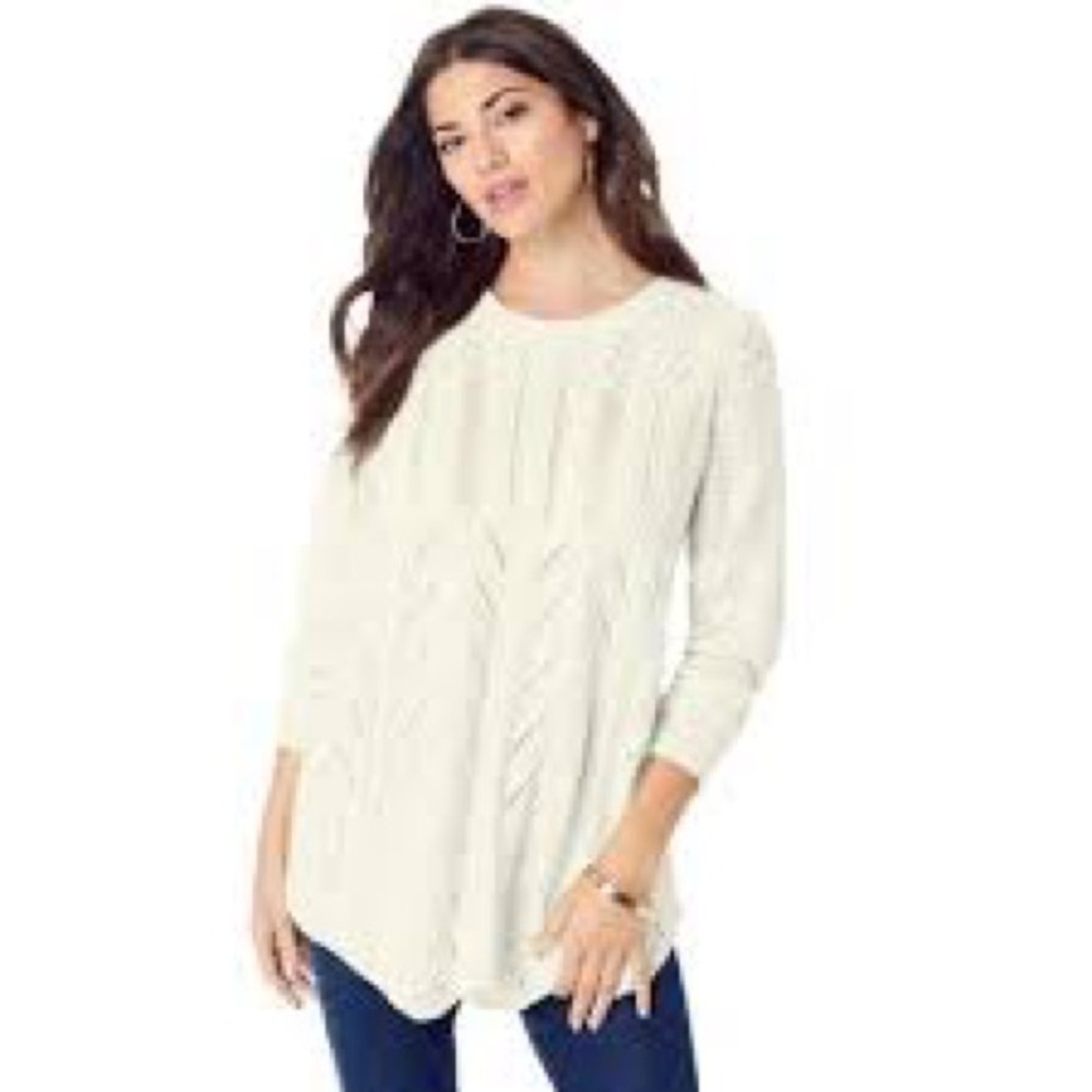 Onetheland Cream Cable Knit Sweater